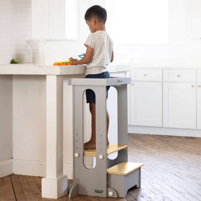 Explore 'N Store® Learning Tower®, Silver Drp w/Natural - Play Tables - 2