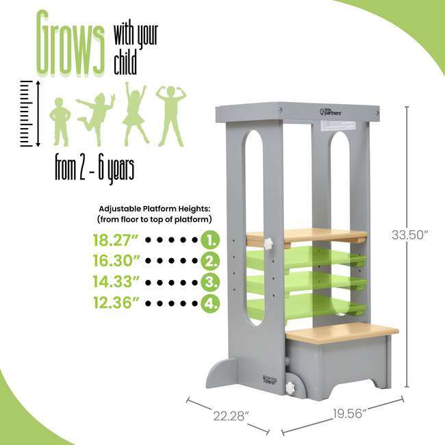 Explore 'N Store® Learning Tower®, Silver Drp w/Natural - Play Tables - 4