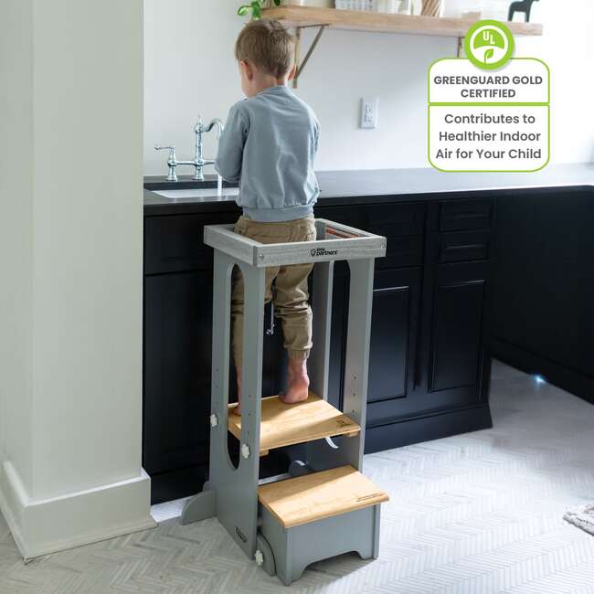 Explore 'N Store® Learning Tower®, Silver Drp w/Natural - Play Tables - 6