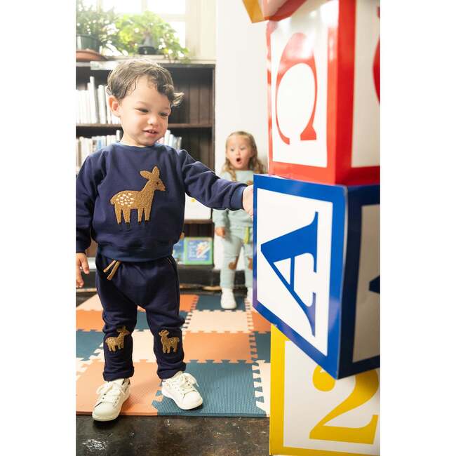 Recycled Cotton Fawn Sweatshirt, Navy