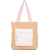 Color Block Tote – Corduroy & Sherpa Bag with Double Pockets + Cozy Coin Purse - Curry - Bags - 1 - thumbnail