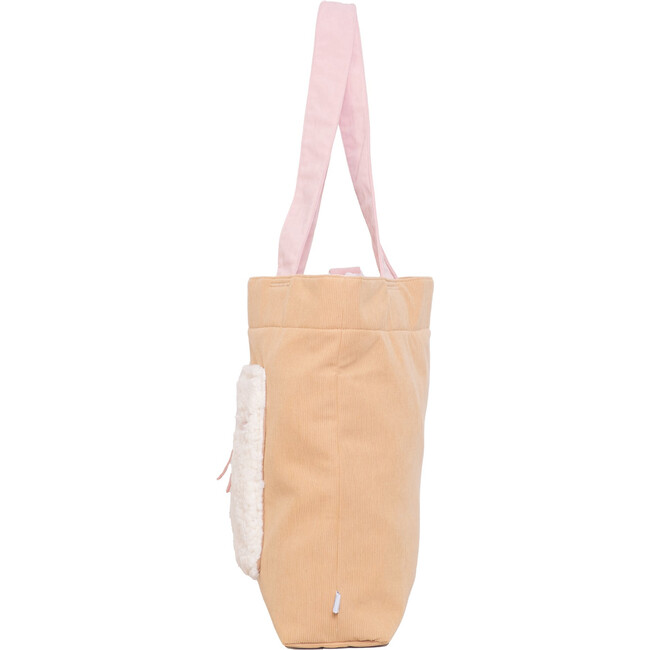Color Block Tote – Corduroy & Sherpa Bag with Double Pockets + Cozy Coin Purse - Curry - Bags - 2