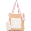 Color Block Tote – Corduroy & Sherpa Bag with Double Pockets + Cozy Coin Purse - Curry - Bags - 4