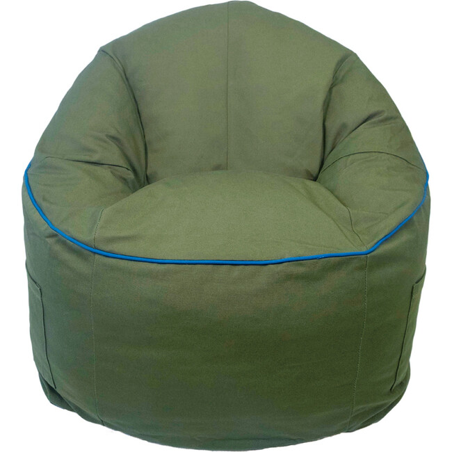 Campus Round Bean Bag, Cotton Canvas Olive