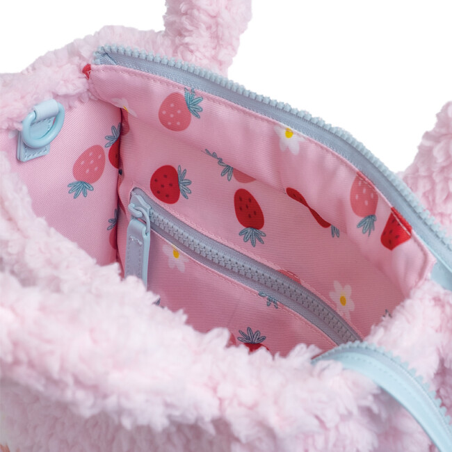 Sherpa Tote Bag with Matching Coin Purse, Strawberry - Bags - 9