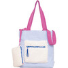Color Block Tote – Corduroy & Sherpa Bag with Double Pockets + Cozy Coin Purse - Baby Blue Bell - Bags - 4