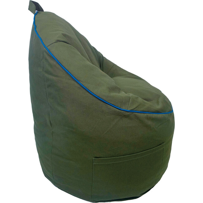 Campus Round Bean Bag, Cotton Canvas Olive - Kids Seating - 8