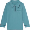 Long Sleeve Jackson Polo in Adriatic Blue - Polo Shirts - 1 - thumbnail