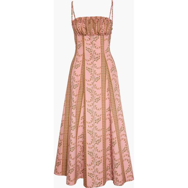 The Maisie Dress, Rust Dandelion Floral Stripe