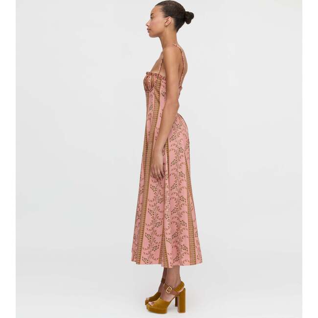 The Maisie Dress, Rust Dandelion Floral Stripe - Dresses - 4
