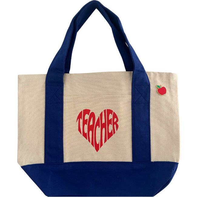 Teacher Mini Canvas Tote, Blue