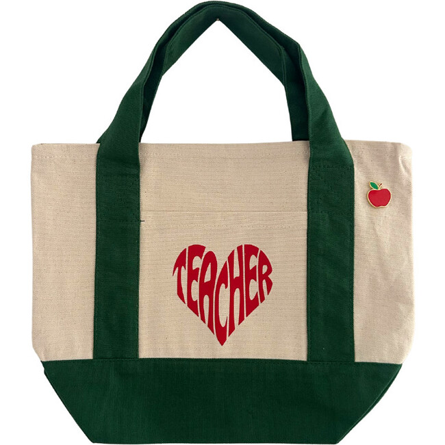 Teacher Mini Canvas Tote, Green