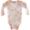 Personalized Baby Tie-Dye Bodysuit, Dustdye Rose Pink/Beige - Sweatshirts - 1 - thumbnail
