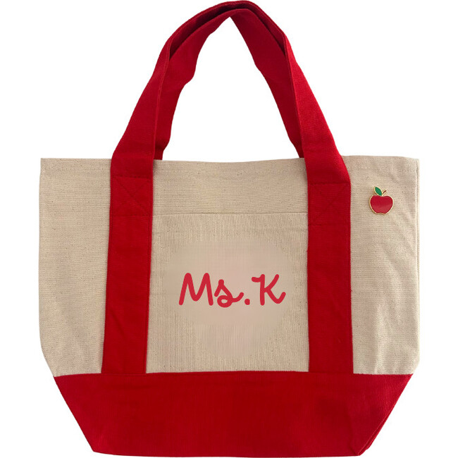 Personalized Mini Canvas Tote, Red