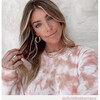 Personalized Adult Tie-Dye Sweatshirt, Dustdye Rose Pink/Beige - Sweatshirts - 2