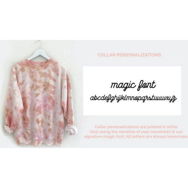 Personalized Adult Tie-Dye Sweatshirt, Dustdye Rose Pink/Beige - Sweatshirts - 8