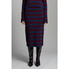 Pia Stripe Tube Skirt, Navy/Merlot Stripe - Skirts - 2