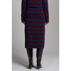 Pia Stripe Tube Skirt, Navy/Merlot Stripe - Skirts - 3