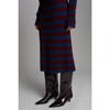 Pia Stripe Tube Skirt, Navy/Merlot Stripe - Skirts - 4