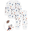 The Organic Long Sleeve Pajama Set, Football - Pajamas - 1 - thumbnail