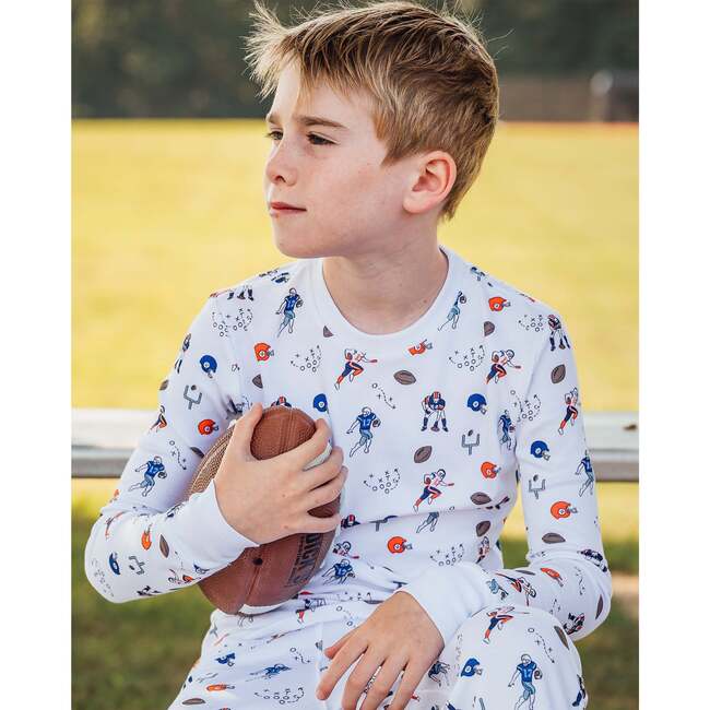 The Organic Long Sleeve Pajama Set, Football - Pajamas - 4