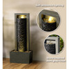 Teamson Home Framed Layered Rock Design Outdoor Water Fountain with Warm Glow Lighting - Fountains - 3