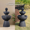Teamson Home 3-Tier Zen-Style Outdoor Water Fountain with Realistic Stone Finish - Fountains - 3