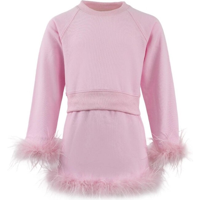 Pink Feather Sweat Suit