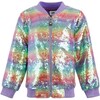 Rainbow Sequin Stripe Bomber - Jackets - 1 - thumbnail