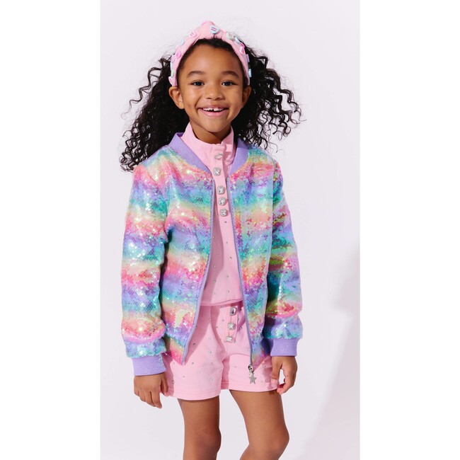 Rainbow Sequin Stripe Bomber - Jackets - 2