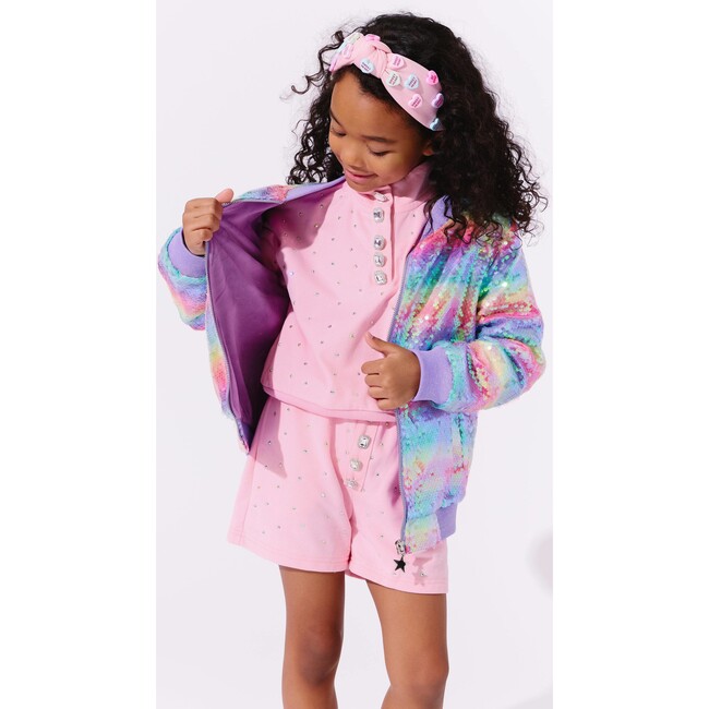 Rainbow Sequin Stripe Bomber - Jackets - 3