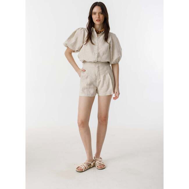 Frida Linen Shorts, Natural
