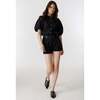 Frida Linen Shorts, Black - Shorts - 1 - thumbnail
