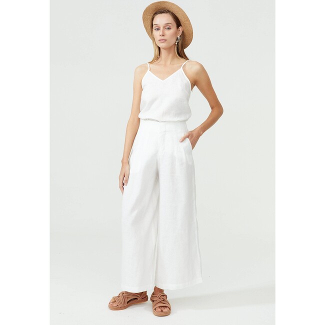 Culotte Linen Pants, White