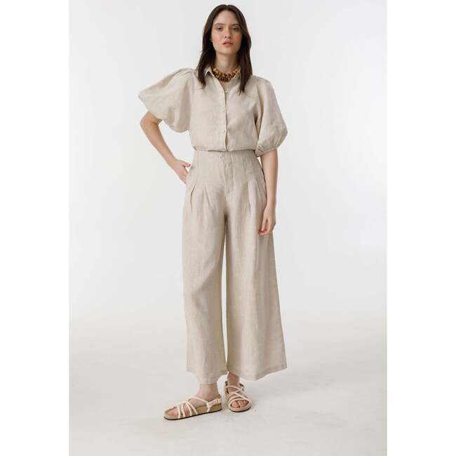 Culotte Linen Pants, Natural - Pants - 2