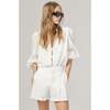 Frida Linen Shorts, White - Shorts - 2