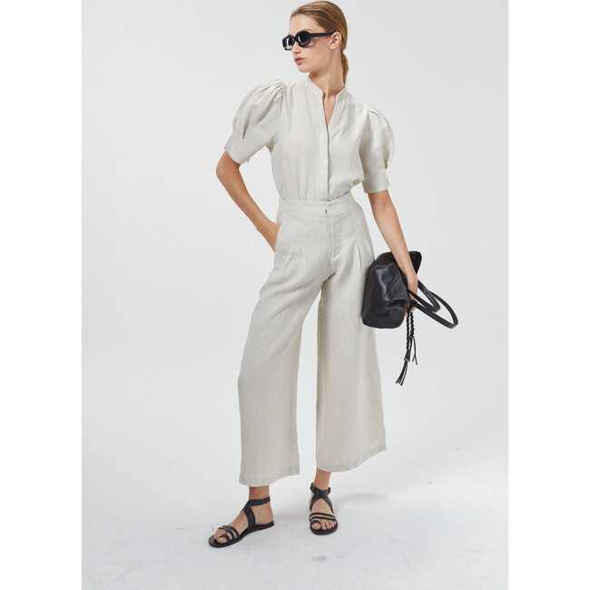 Culotte Linen Pants, Natural - Pants - 3