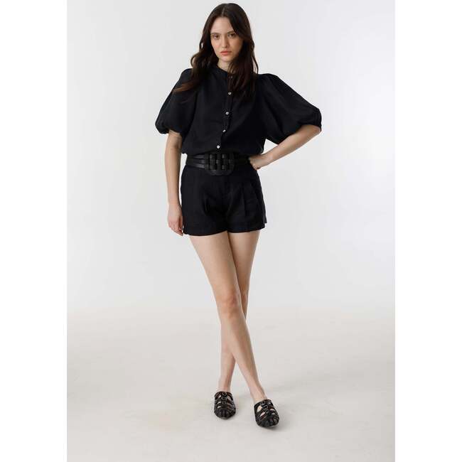 Frida Linen Shorts, Black - Shorts - 4