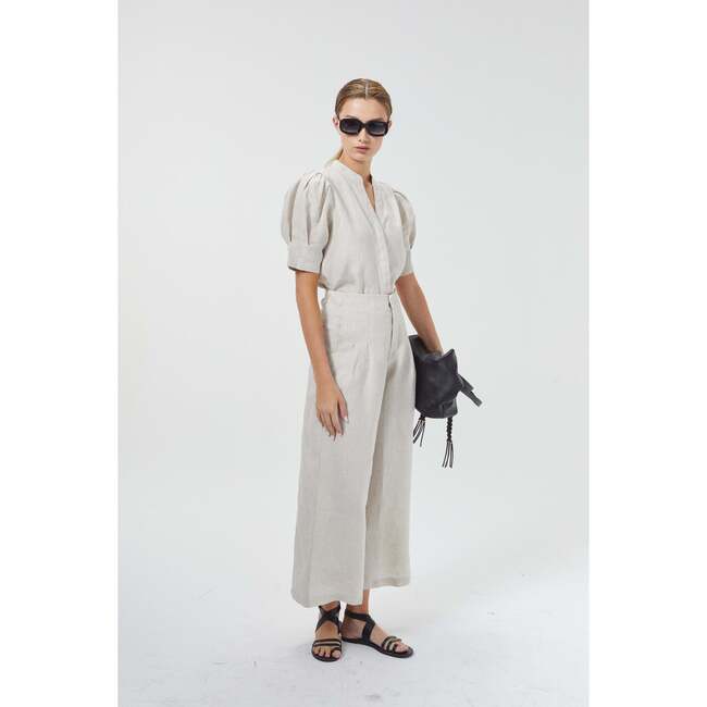 Culotte Linen Pants, Natural - Pants - 4