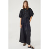 Culotte Linen Pants, Black - Pants - 2