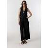 Culotte Linen Pants, Black - Pants - 4