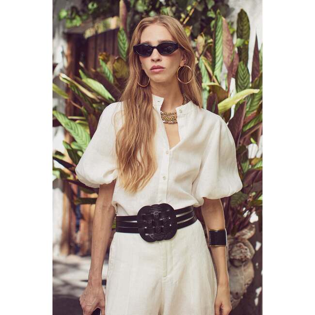 Bubble Linen Shirt, White