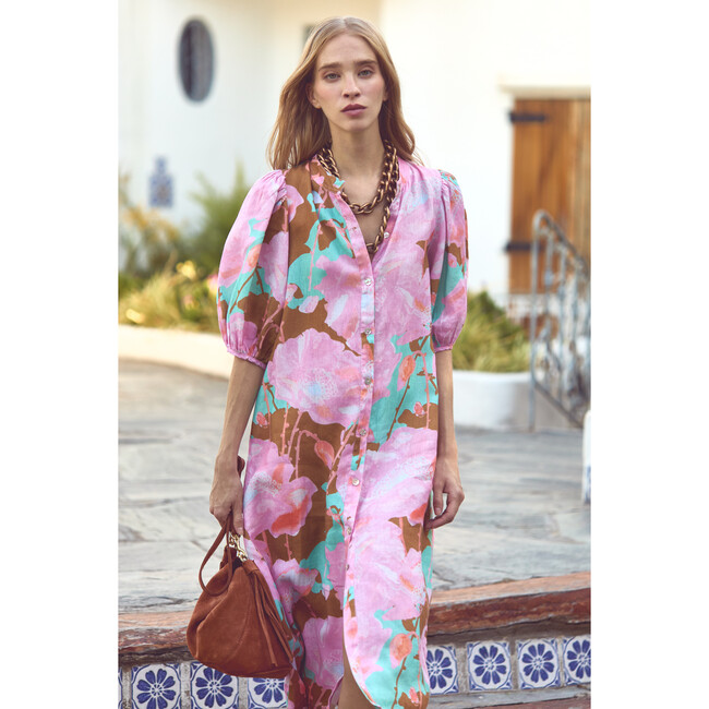 Bubble Linen Dress, Aquarela