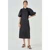 Bubble Linen Dress, Black - Dresses - 1 - thumbnail