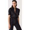 Athina Linen Shirt, Black - Button Downs - 2