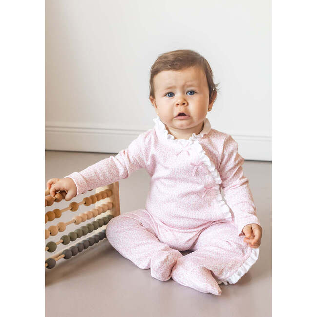 Pink Leaves Baby Pajama - Footie Pajamas - 2