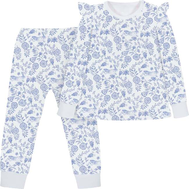 Floral Bunnies Long Pajama Set