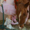 Cowgirl White + Pink Bow Boots, White & Pink - Boots - 2