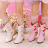Cowgirl White + Pink Bow Boots, White & Pink - Boots - 3