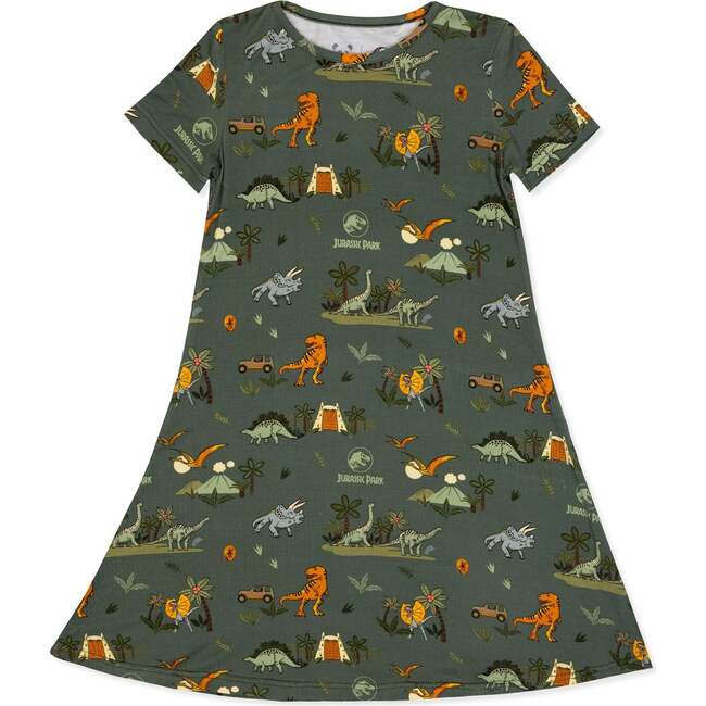 Jurassic Park: Safari Girls' Short Sleeve Dress, Green